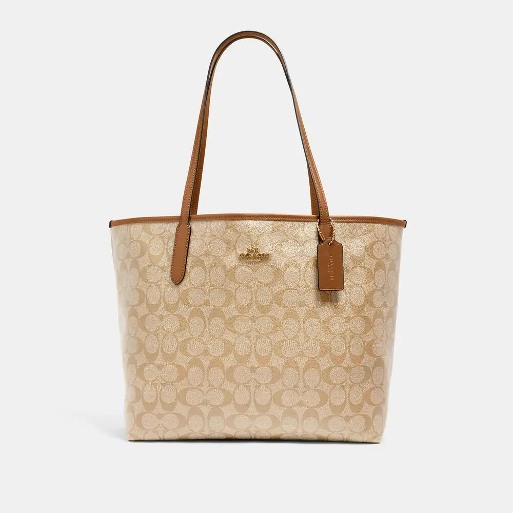 Coach City Tote Bag In Signature Canvas - Picture 3 of 5